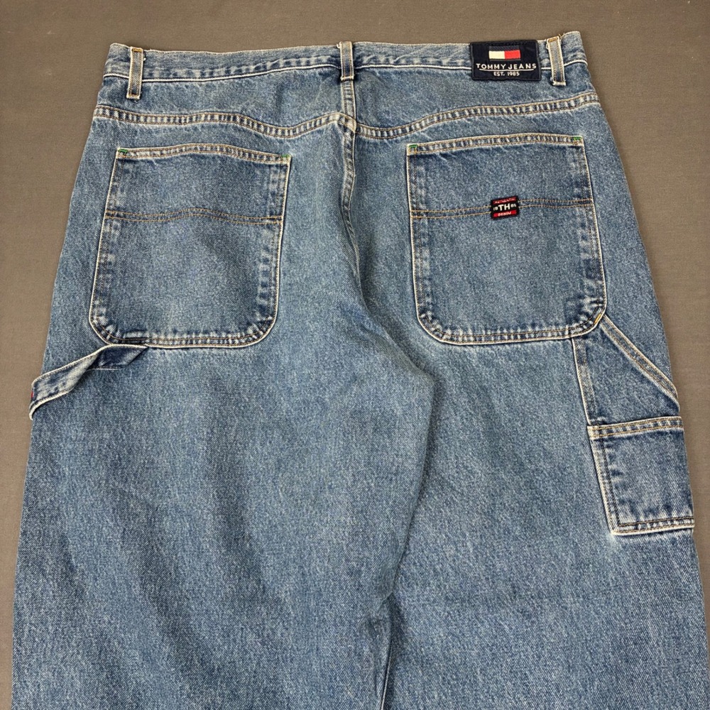 Vintage Y2K Tommy Hilfiger Carpenter Denim Jeans Men's Size 40x32 Baggy Wide Leg